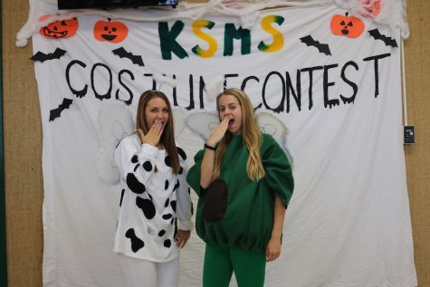 Seniors Caroline Weaver and Corinne Rogers were dressed as 'holy cow" and "holy guacamole"