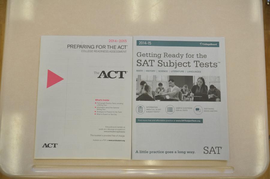 Many students choose to prepare for standardized tests using the booklets shown above.