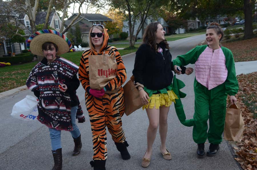 During Halloween, South students walk down the street to try and collect cans from the community. This years goal for the canned food drive was 20,000, so Student council tried to get everyone involved to reach their goal.