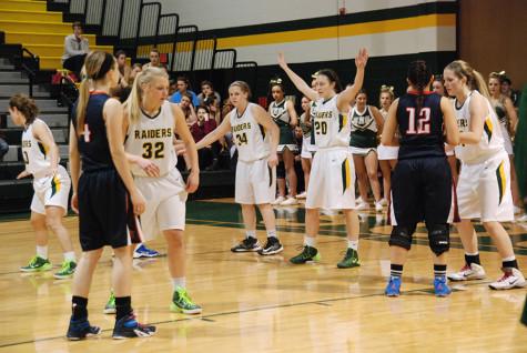Girls varsity basketball celebrates senior night