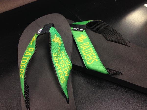 The JV Pacesetters are selling flip-flops. 