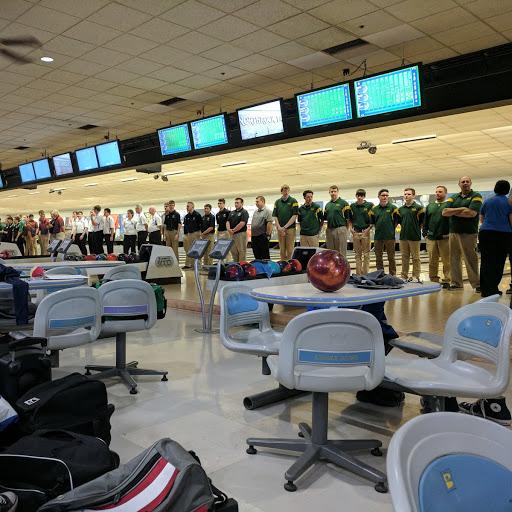 At the State bowling meet, members of the boys participate in the ceremonial lineup.