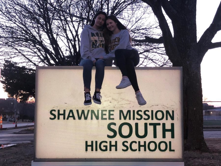 Morgane Dodin’s last day at Shawnee Mission South. She stopped at South to take some last pictures before she left.
