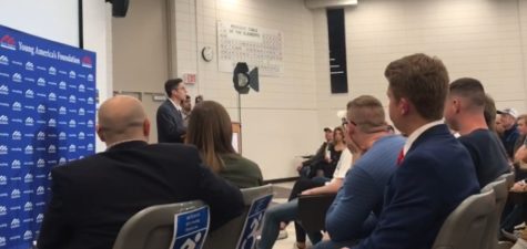 Conservative pundit Michael Knowles gives lecture at event hosted by UMKC Young Americans for Freedom and UMKC College Republicans. Photo courtesy of Grace Reber.