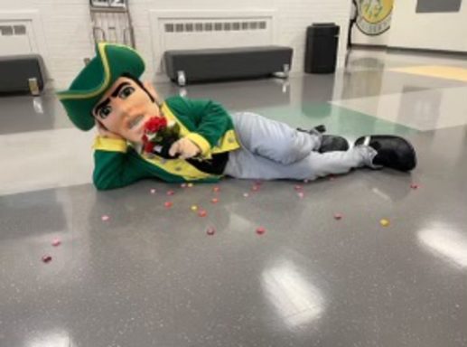 Rocky the Raider poses for Student Councils Promotional Material. This pose was later used on the Sweetheart Week 2022 Shirt.