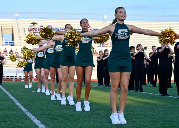 Pacesetters dance in line at a home game on September 12th.